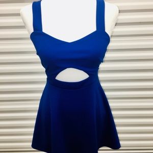 Blue cut out mini dress